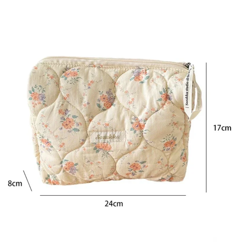 Youda Cotton Makeup Bag for Women Simple Fashion Portable Travel Toiletry Large Capacity Multifunctional Cosmetics Storage Bags