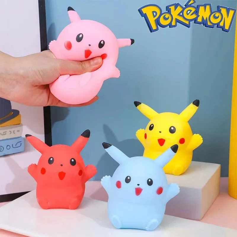 Pokemon Cartoon Cute Pikachu Anime Action Figure Squishy Toys Antistress Ball Squeeze Stress Relief Toys Children Anime Gifts