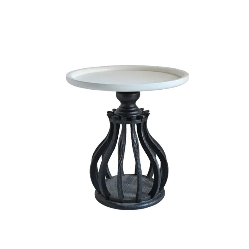 

Movable pure solid wood coffee table log white teamedium and small apartment balcony special-shaped customization