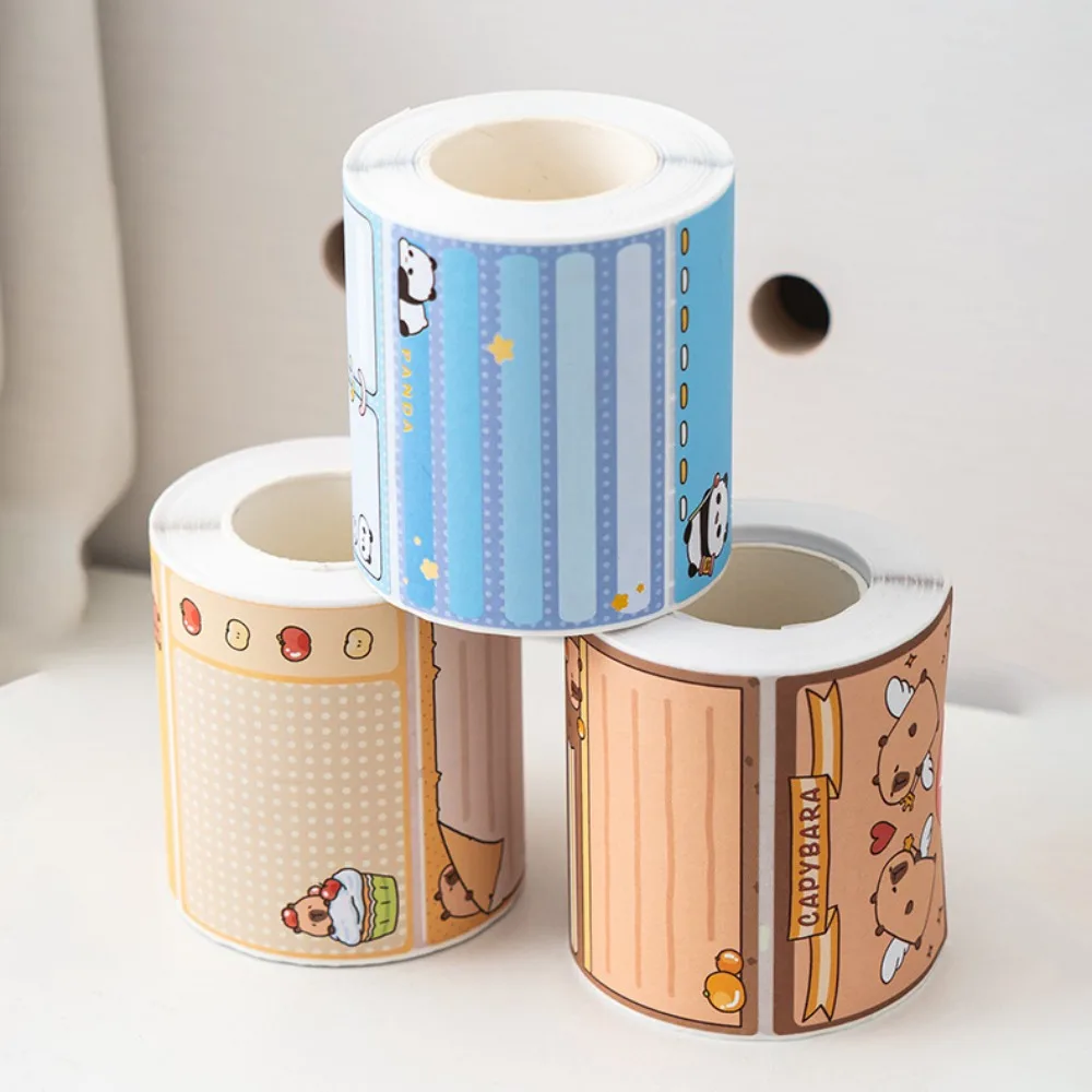 Notes autocollantes Capybara retirer Notes autocollantes papeterie dessin animé retirer rouleau bloc-Notes Kawaii Panda mignon Capybara bloc-Notes