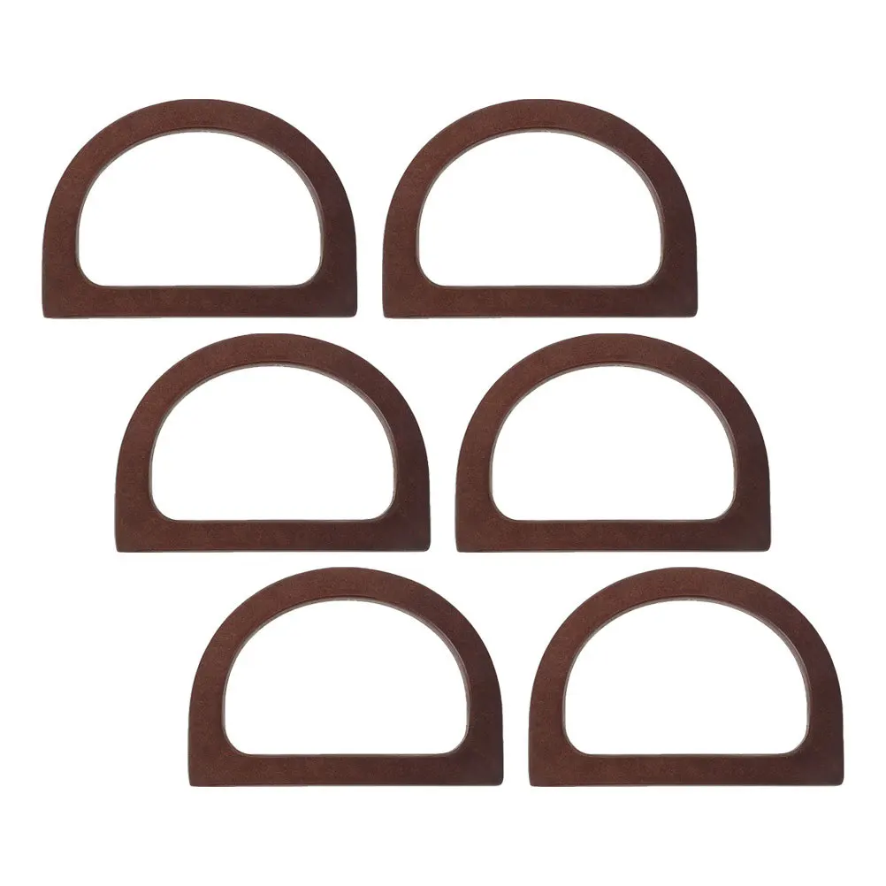 

6Pcs Dshaped Wooden Handbag Handles for DIY Purse Making Accessories Sturdy and Comfortable Grip for Tote Clutch