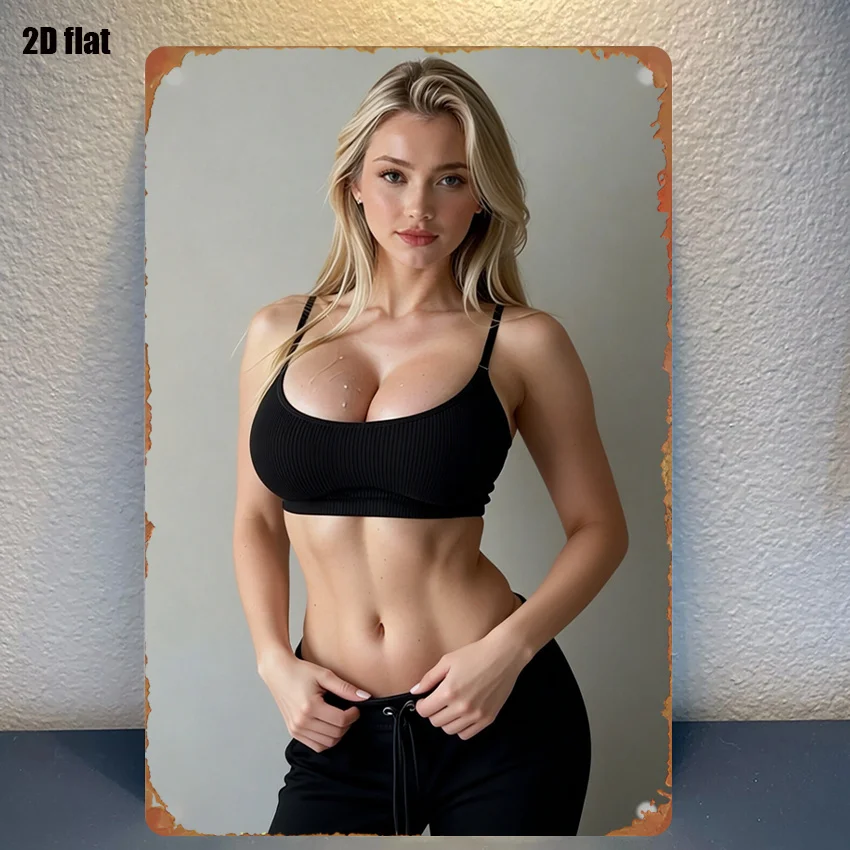 Metall-Blechschild „Fitness-Modell“, 20,3 x 30,5 cm, vorgebohrt, wasserfest, Wandkunst-Dekoration für Wohnzimmer und Schlafzimmer