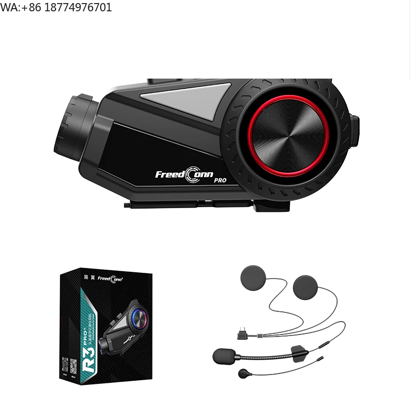 

R3 PROV2 Гарнитура-интерком для шлема с голосовым управлением, дальностью действия 1200 м, FM-радио, аккумулятором 2500 мАч и легким весом