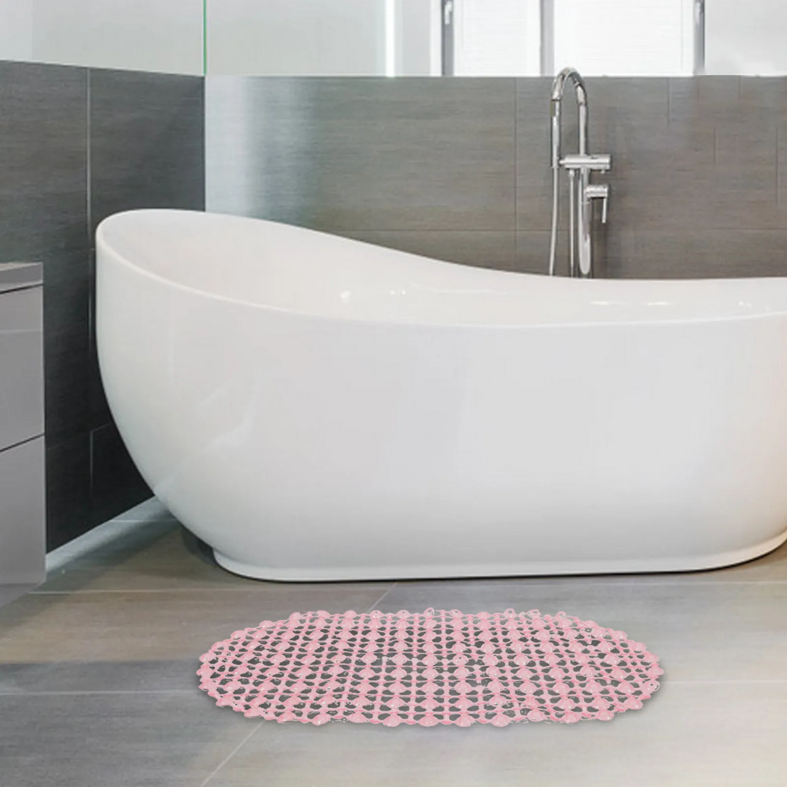 

Премиальный прозрачный овальный противоскользящий коврик для душа из ПВХ с мощными присосками для ванной, кухни, балкона, массажа стоп, 37x67 см