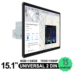 JOYING 15.1 Inch 8G 128G 1920*1080 Double 2 Din Car Radio Stereo Multimedia Player Head Unit With Android Auto Carplay HDMI Out