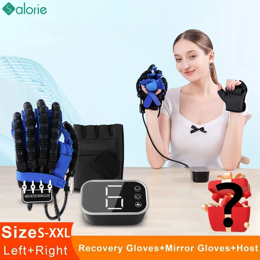 Left & Right Hand Finger Rehabilitation Exerciser Robot Gloves Stroke Hemiplegia Cerebral Infarction Training Therapy Equipment