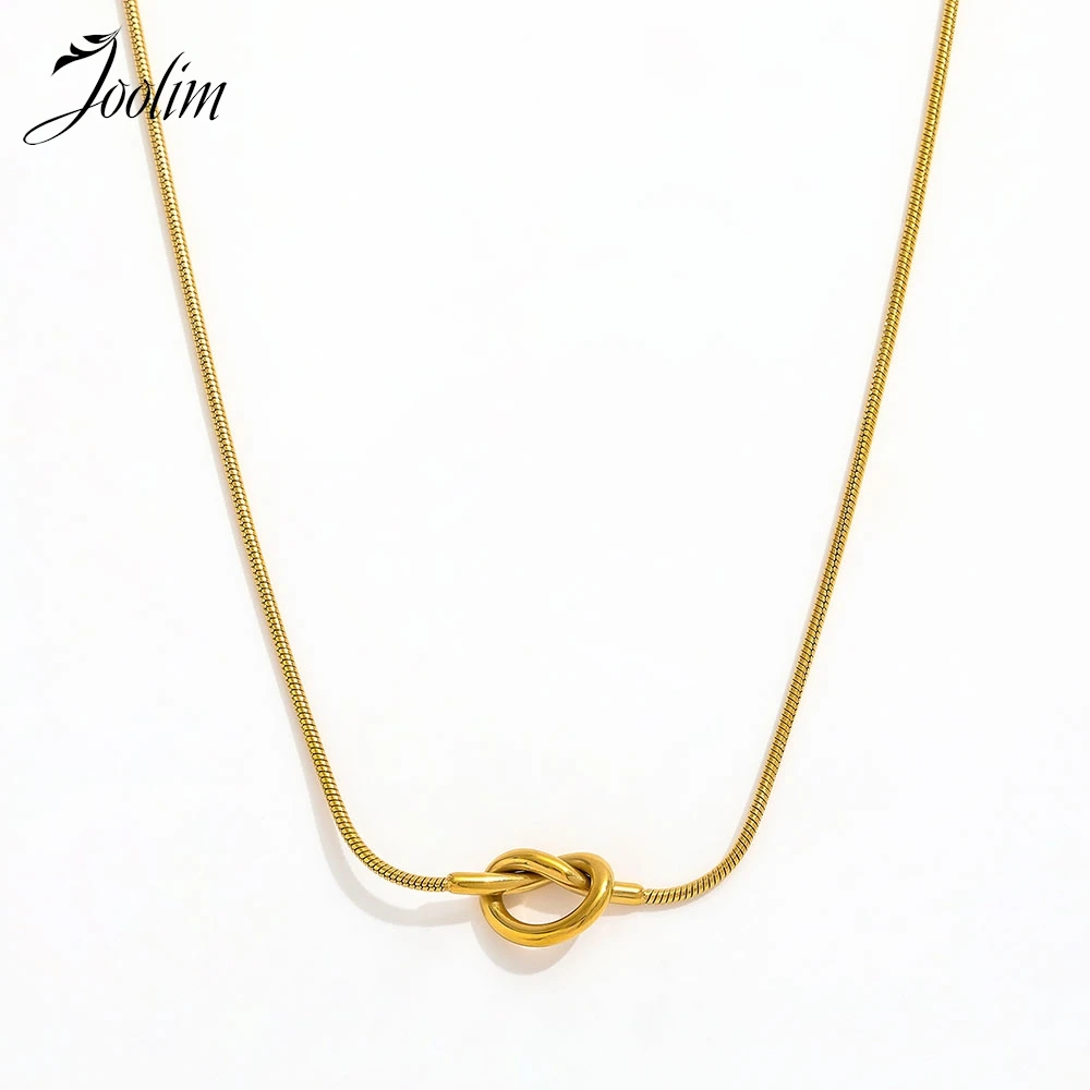 

Joolim Jewelry Wholesale Waterproof&Tarnish Free Versatile Fashion Classic Knot Snake Chain Stainless Steel Necklace for Women