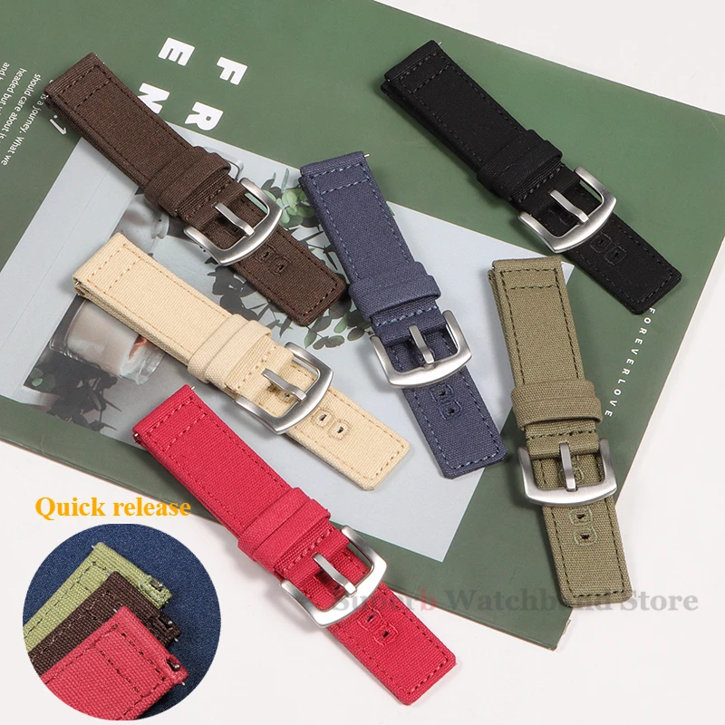 Нейлоновый ремешок 18/20/22 мм, быстросъемный браслет для Samsung Galaxy 3/4 40 мм, 44 мм, классический 46/42 мм, спортивный холст для ремешка Huawei