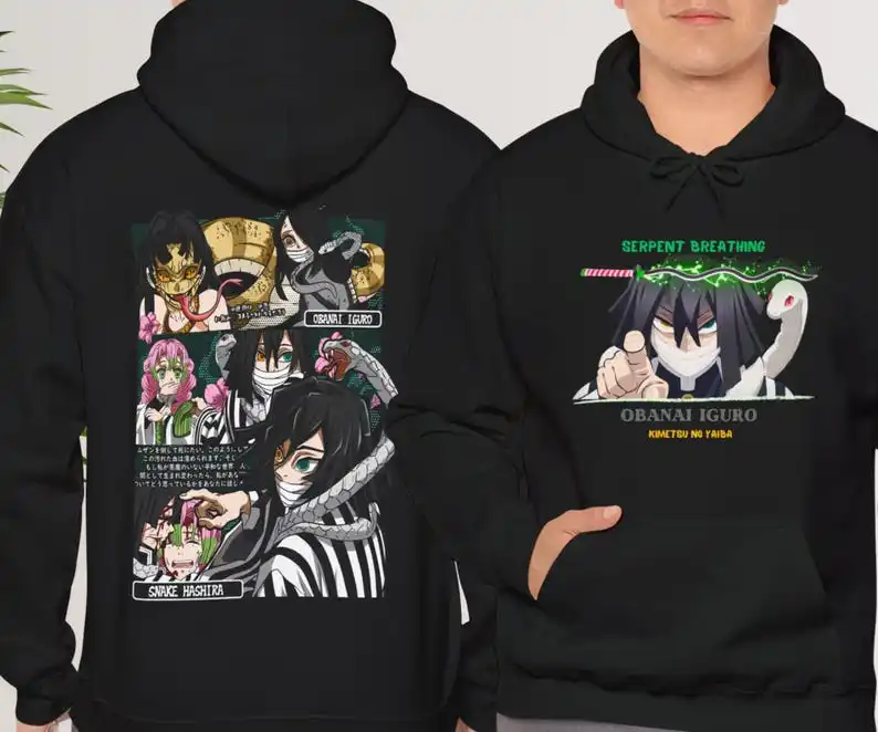 Demon Slayer Kimetsu no Yaiba anime Manga Obanai Iguro hoodie Gift for friends Gift for anime lover Funny gift Unisex hoodie