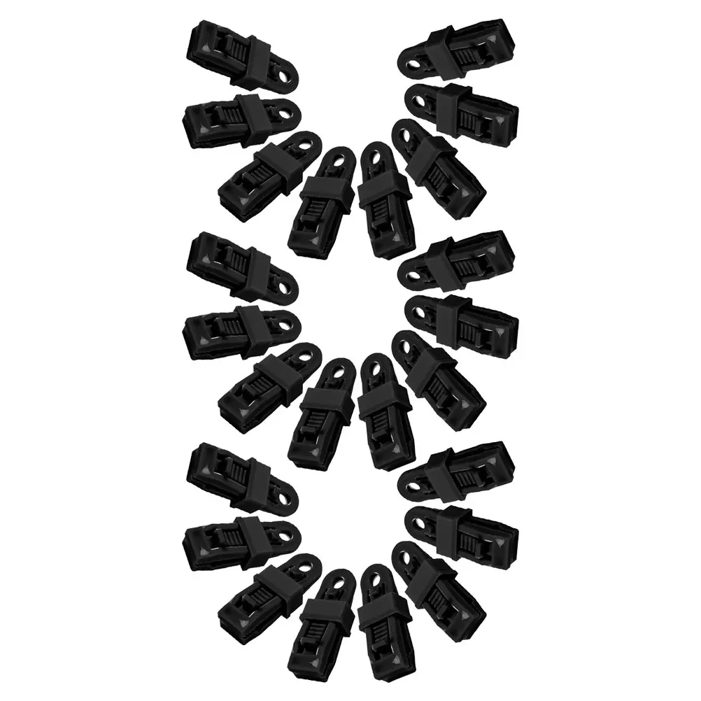 

24Pcs Outdoor Tent Fastener Clips Durable Windproof Nylon Large Secure Tarp Clamp Camping Tarp Accessories Rope Clip Clamps