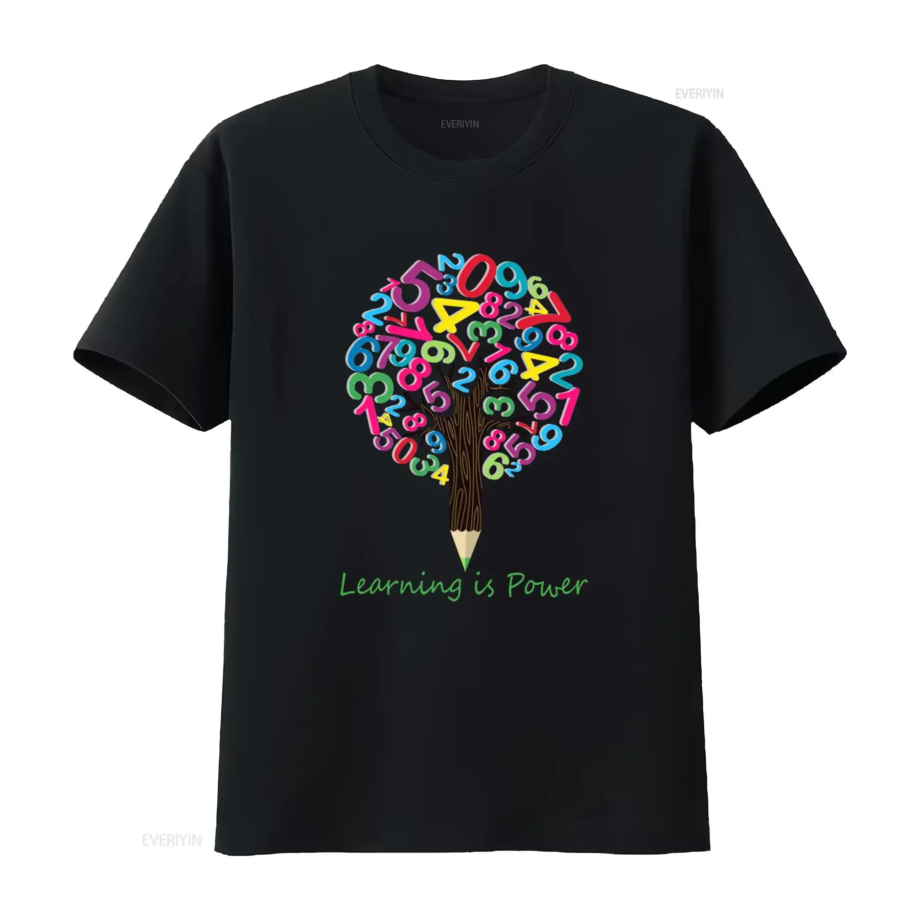 National Numeracy Day Maths Number Tree T Shirt for Boys Girls Kids Learning is Power Design vintage Washed Casual Soft