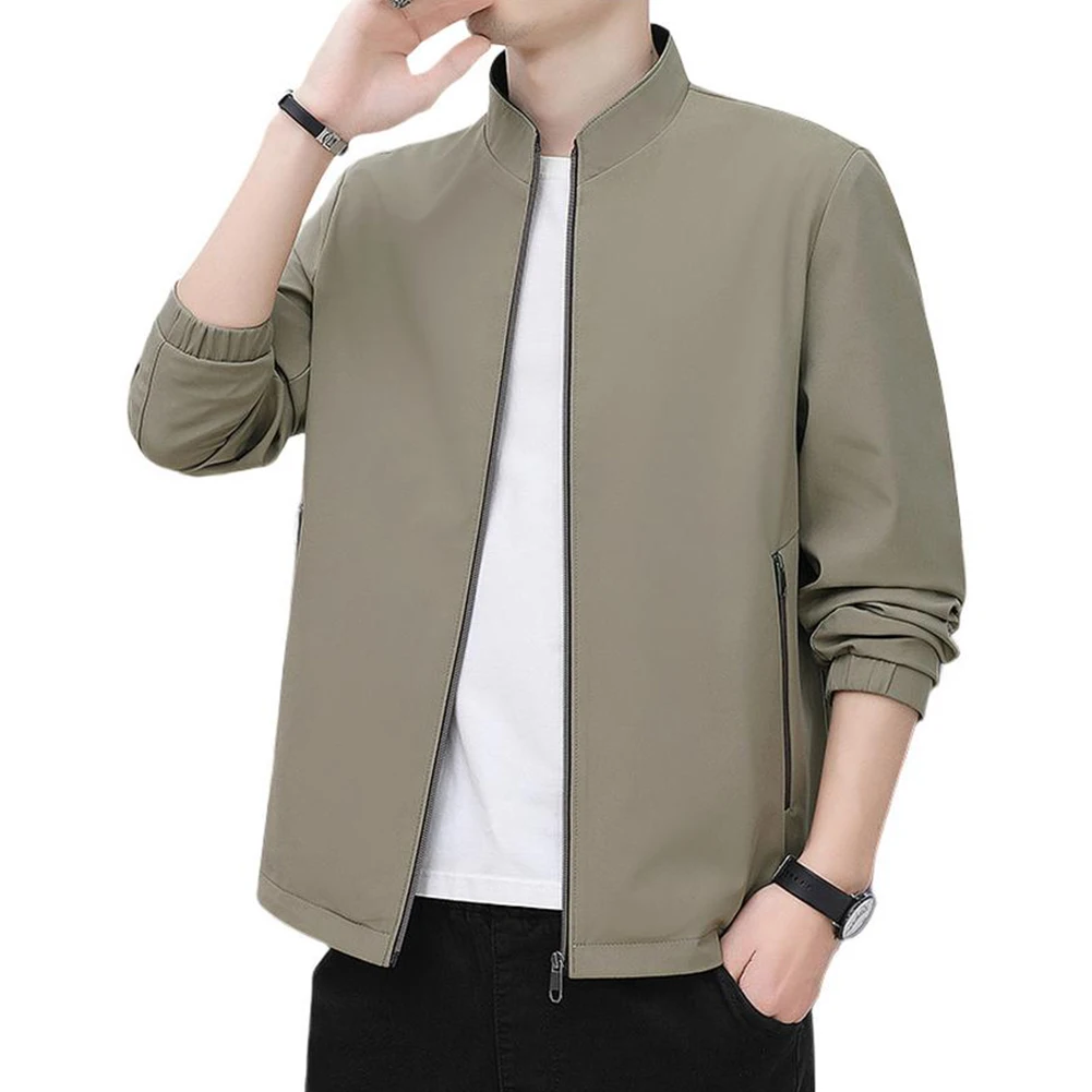 Men's Long Sleeve Casual Solid Color Workwear Coat Jacket Base Layer Designed for Practical Use in Work and Outdoor Conditions