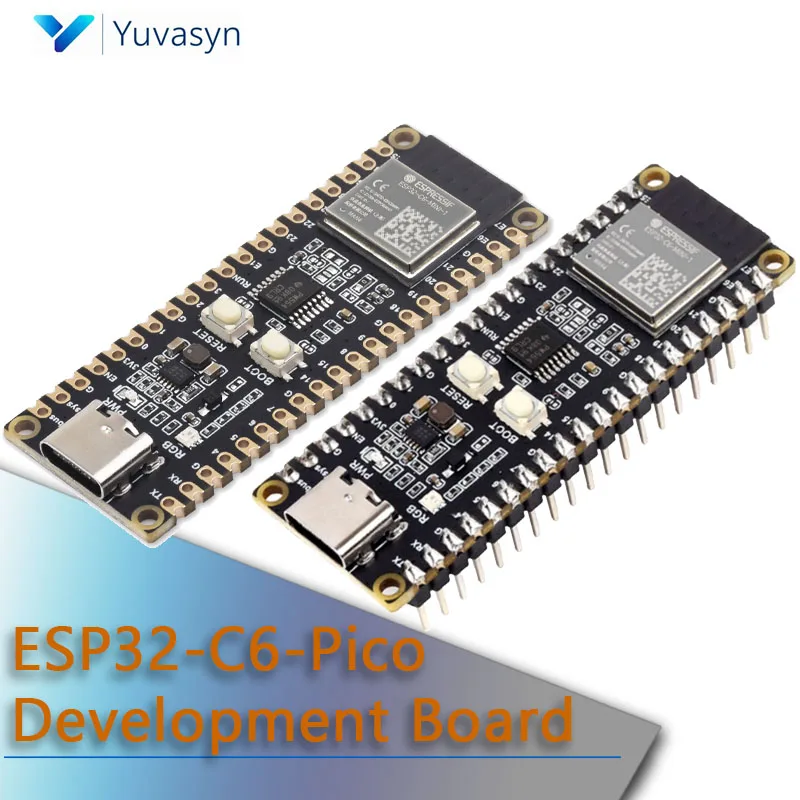 ESP32-C6-Pico WiFi 6 Development Board ESP32 C6 Pico ESP32C6 Built-in ESP32-C6-MINI-1 160MHz RISC-V 32 USB Type-C for Arduino