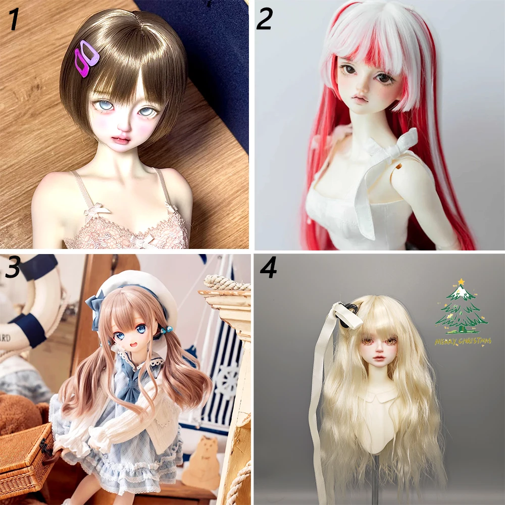 

BJD doll wig 1/6 head circumference 6-7 inches short wig long wig straight wavy wig suitable for BJD doll synthetic wig