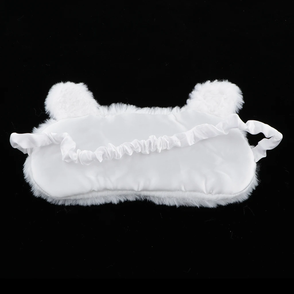 Cute Rabbit Print Plush Eyeshade Cartoon Eye Mask Blindfold Sleeping Cover for Home Travel Rest