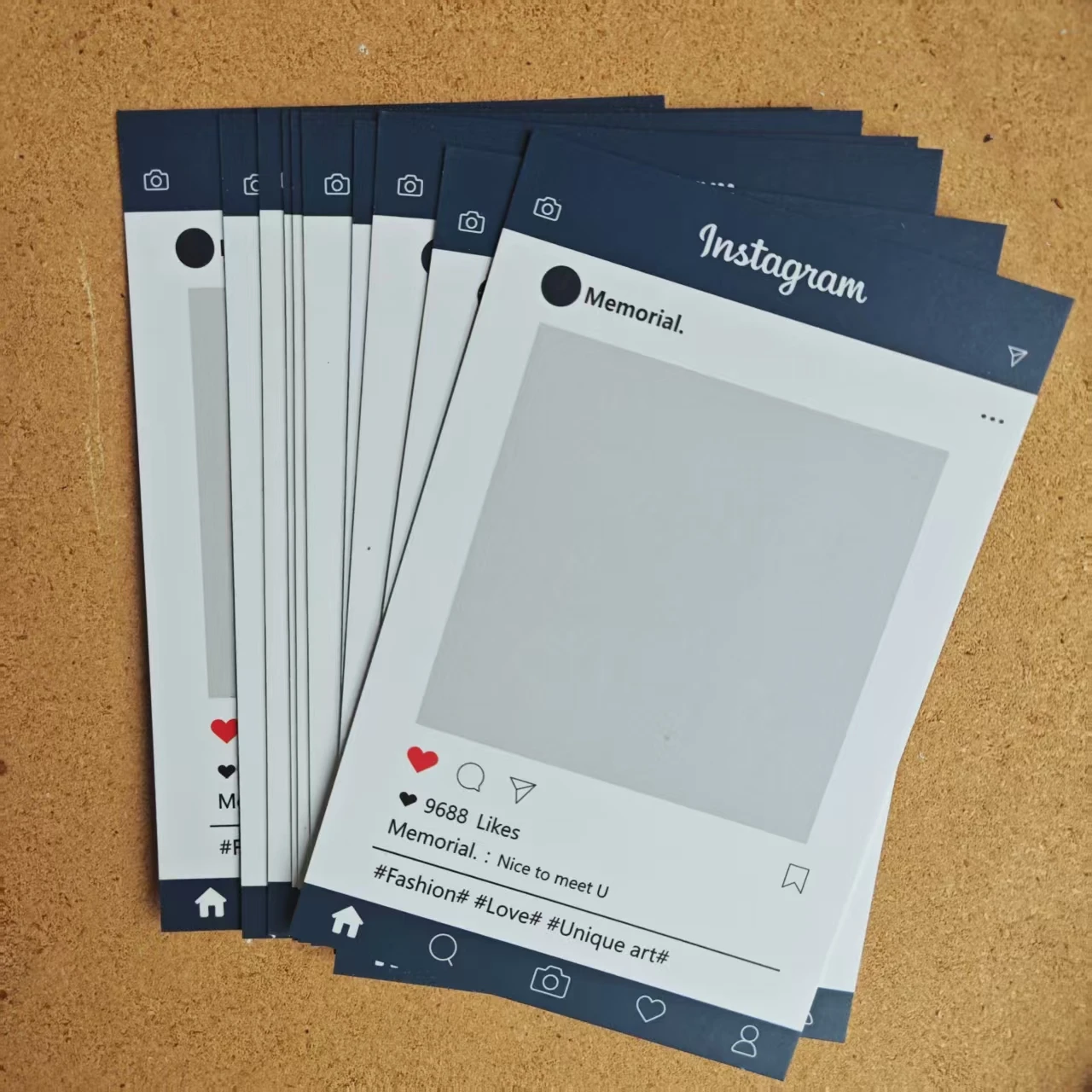 College Style Ins Card Packaging Back Card Material Love Bean Star Photo Set Display Card Hard Paper Card