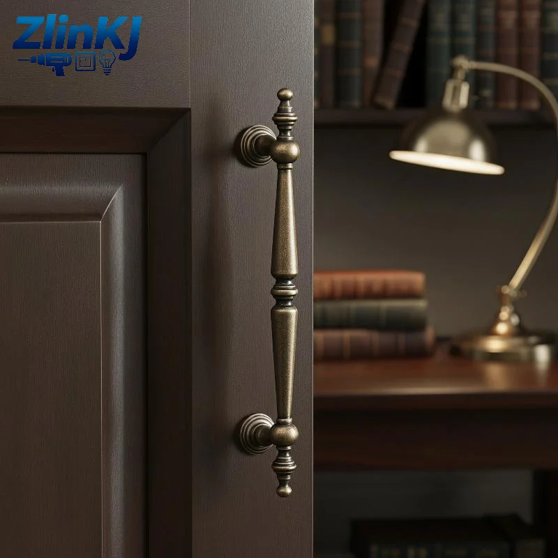 Antique Bronze Drawer Handle Retro Rustproof Aluminum Pull for Cabinet Wardrobe Storage Door Bedroom Furniture Upgrade