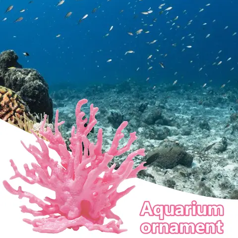 Ornamento de Coral Artificial para Aquário, Coral Macio Realista com Ramo de Ferro para Caverna de Esconderijo e Descanso de Peixes