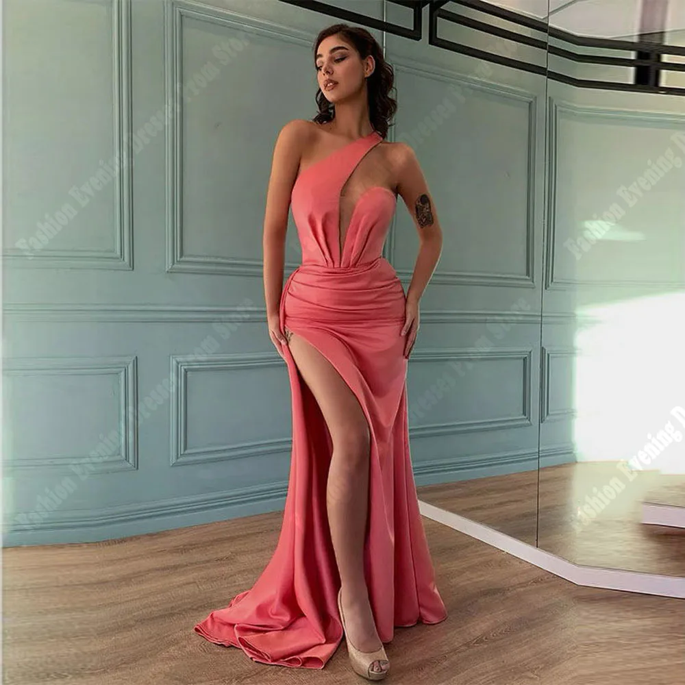 Illusion Light Mermaid Women Evening Dresses Sexy Formal High Fork Prom Gowns Dubai Party Start Of School Season Robes 2024