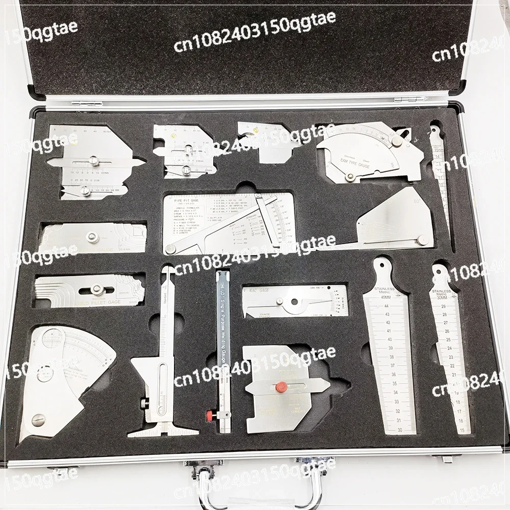 Stainless Steel Welder Inspection Gage Welding Measure Gauge Weld Gage Kits Combine Suit 16 Piece Soldering Ruler Welding Tools