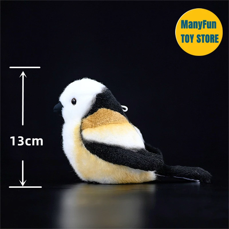 Long-tailed Tit Plush Toy High Fidelity Bird Plushie Titmouse Peluche Lifelike Stuffed Animals Simulation Doll For Kids