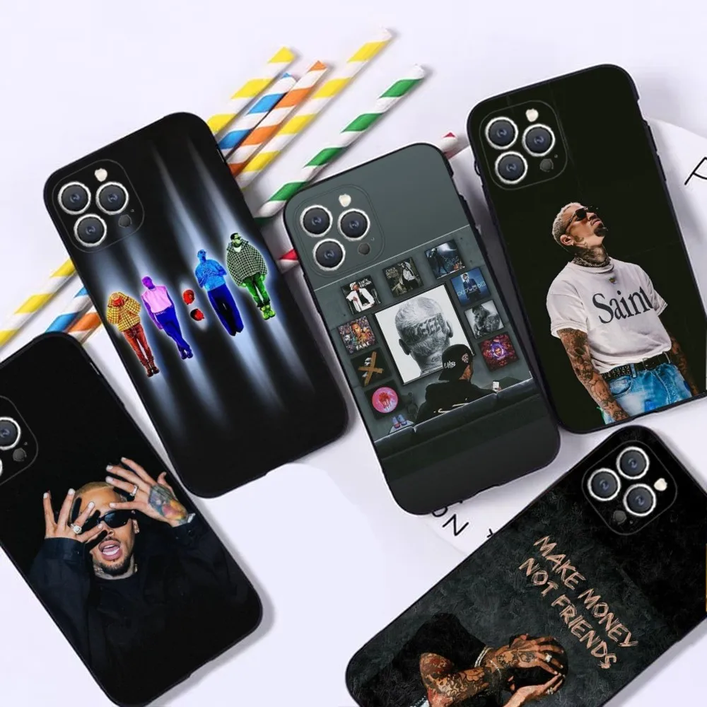 

Rapper C-Chris B-Brown Phone Case For iPhone 16,15,14,13,12,Pro,Max,11,7,8,Plus,XR,XS Max Shockproof Silicone Soft Shell