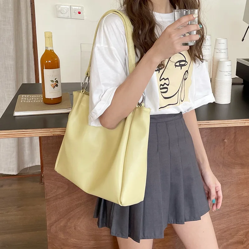 

TRSYPHXM 2024 New Trendy Fashion Handheld Women's Bag Texture Tote Bag Summer Versatile Large Capacity Shoulder Bag