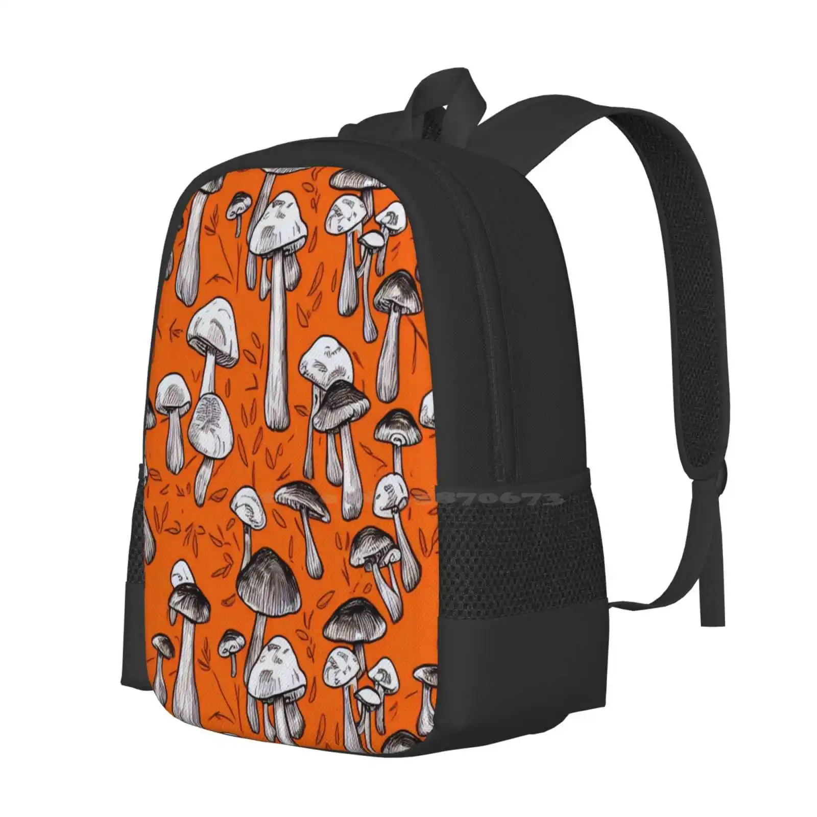 Vintage Mushroom Pattern-Fall Mushrooms Backpacks For School Teenagers Girls Travel Bags Mushrooms Pattern Fungi Woodland Red