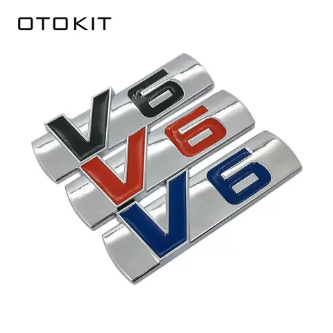 새로운 금속 자동차 트렁크 엠블럼 배지 데칼 트렁크 자동차 모터 스티커 자동차 스타일링 V-6 엔진 로그인 스티커