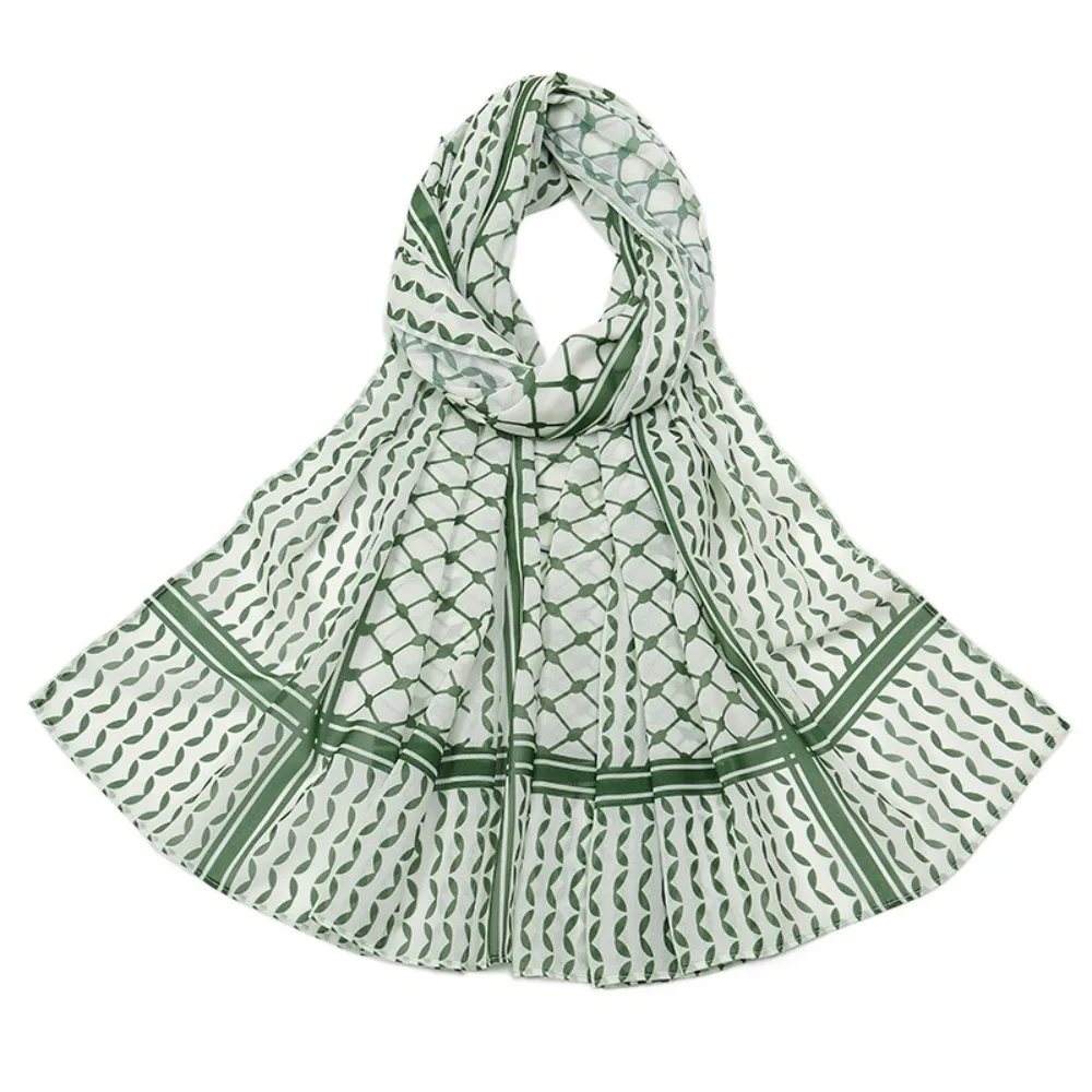 

Турецкий шарф с клетчатым принтом, головной платок Keffiyel, длинный тонкий шифоновый шарф-хиджаб, шали и накидки, бандана, исламский платок для вечеринки