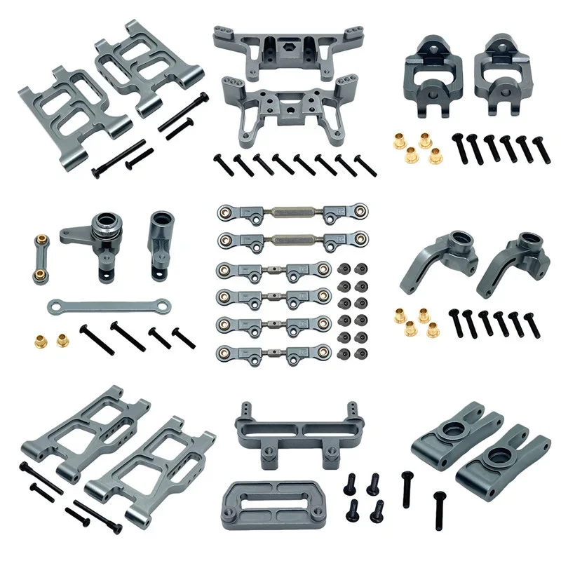 

FOR MJX Hyper Go 12212 Metal Steering Cup Hub Carrier Steering Assembly Swing Arm Link Set 1/12 RC Car Upgrade Parts Accessories