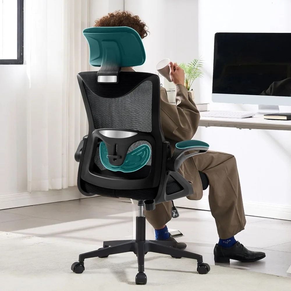 

Ergonomic Office Chair,Ergonomic Desk Chair with Headrest Mesh Computer Chair with High Back Adjustable Lumbar Support,