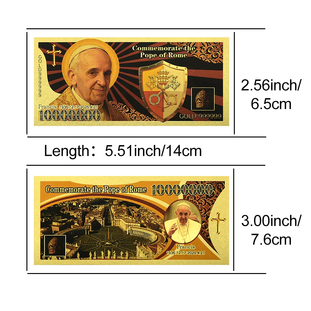 بوب فرانسيس يذكرى الأوراق النقدية المصنوعة من رقائق الذهب 1 مليون دولار هدية جمع الأموال البلاستيكية