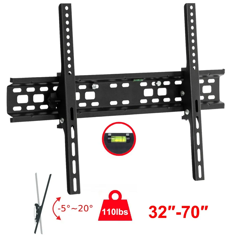 Flat TV Wall Mount Bracket 20° Tilt Swivel For 323742475055606570 inch