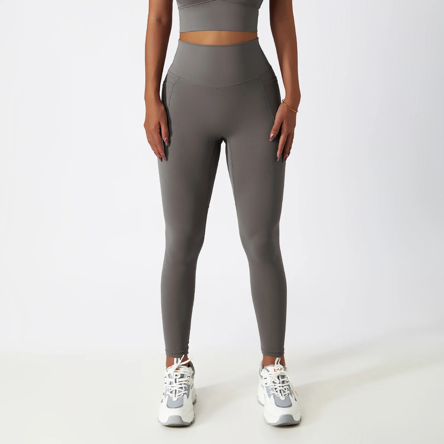 Kobiety Fitness sportowy legginsy z wysokim stanem elastyczne seksowne spodnie do jogi do biegania na siłowni szybkoschnący oddychający legginsy