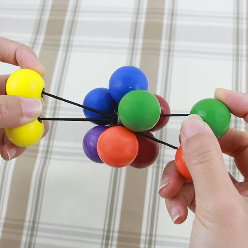 Creative Fidget Toy Adult Kids Toy Stress Reliever Elastic Colorful Ball Decompression Ball Variety Beaded Squeeze Balls