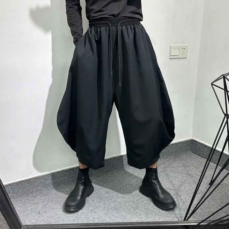Avant-Garde Dark Fashion Loose Bloomers Japanese Style Retro Cropped Wide-Leg Pants