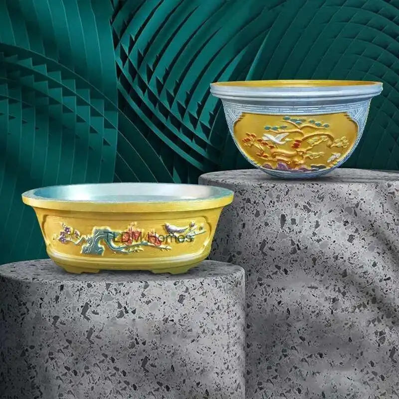 

New Chinese Cement Flower Pot DIY Mold European Bonsai Model Creative Home Garden Potted Plastic Balcony Decorations Outdoor T