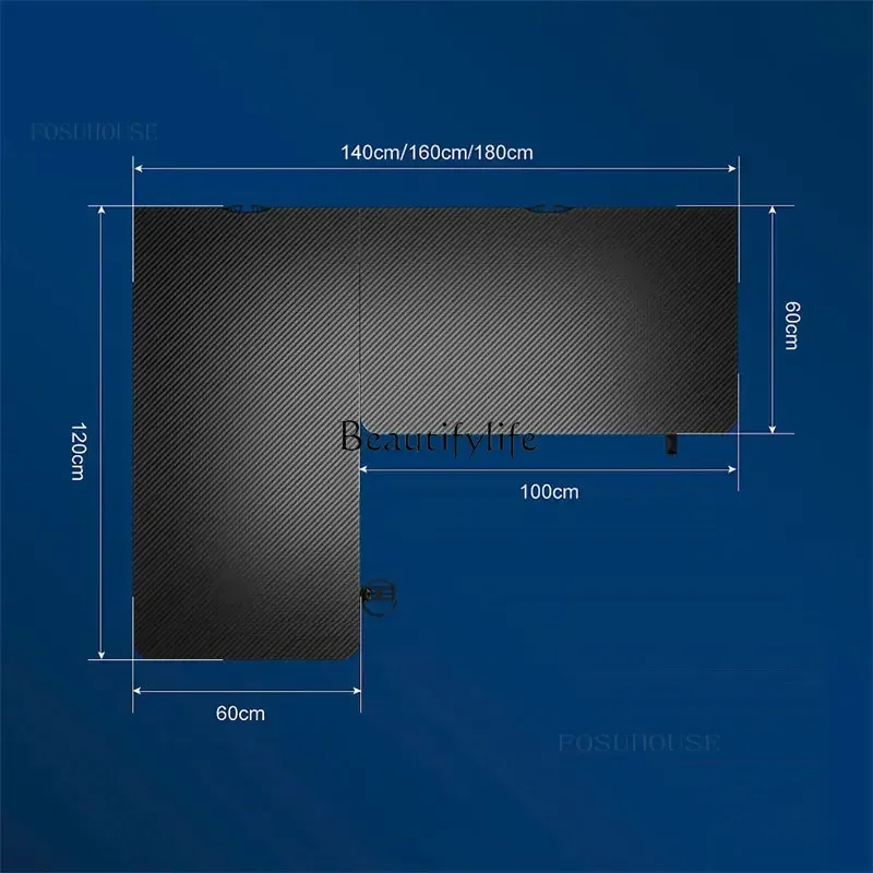 Легкие роскошные настольные компьютерные столы из углеродного волокна L-образный игровой стол Бытовой угловой компьютер