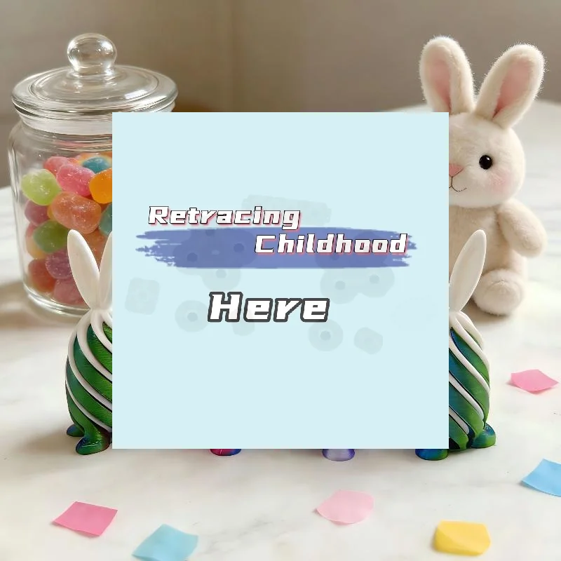 

1Pcs Decompression Rotating Rabbit Egg Easter Basket Stuffers Spiral Cone 3D Printed Easter Bunny Colorful Ornaments Toys-TOY