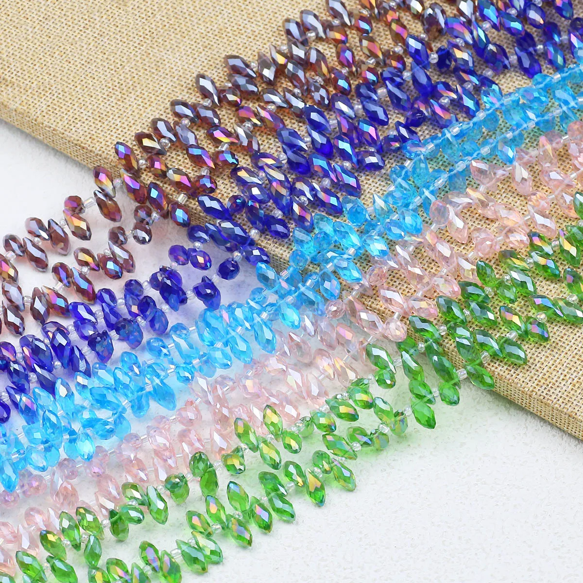 5x8mm Glass Water Drop Faceted 50pcs Austrian Crystal Spacer Loose Beads For Jewelry Making Bracelets Necklaces DIY Accessories