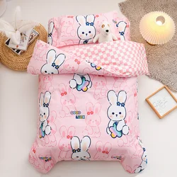 3Pcs Cartoon Cotton Crib Bed Linen Kit Baby Princess Bedding Set Includes Pillowcase Bed Sheet Duvet Cover Without Filler