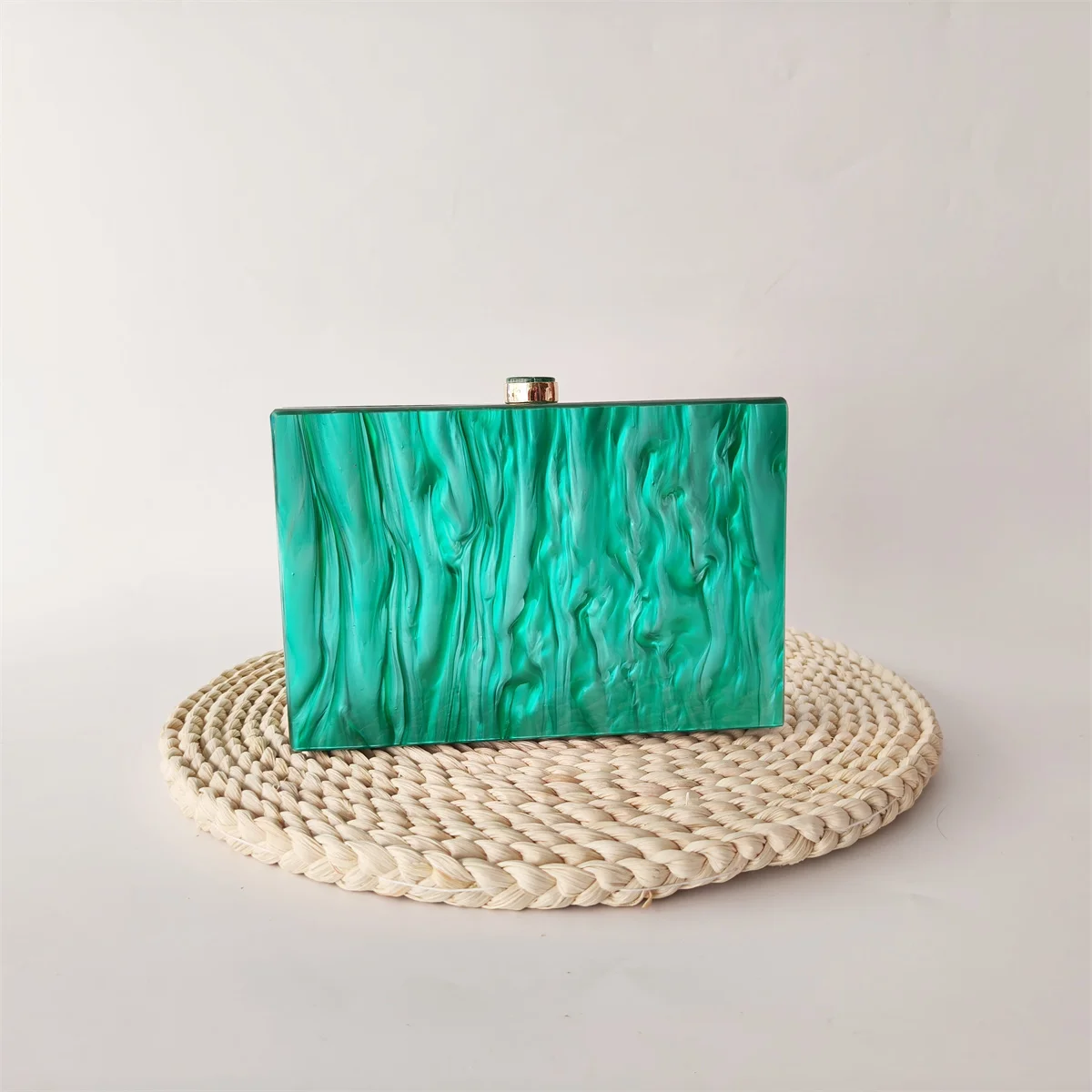 Lady Wedding Bridal Pearl Marble Green Acrylic Box Handbags Clutches Female Women Evening Bags Chain Gift Shoulder Handbag Bags