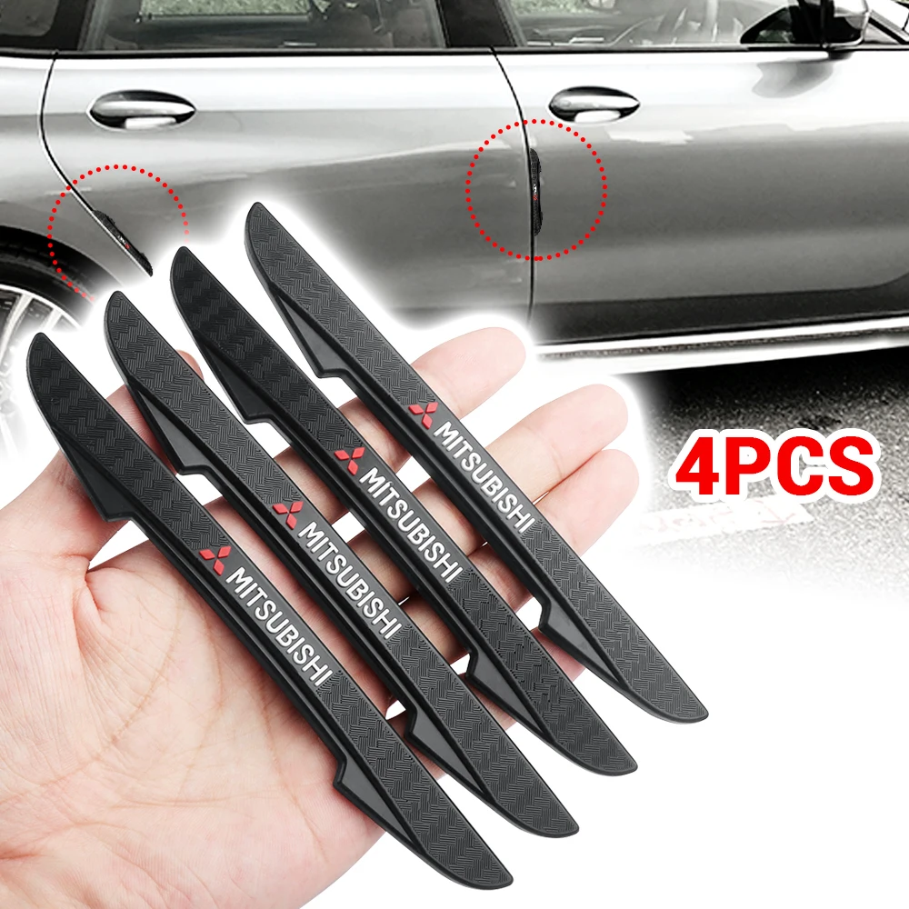 4pcs Rubber Car Door Edge Protector Stickers Anti Collision Strips For Mitsubishi Lancer 9 10 Outlander 3 Asx L200 Pajero etc