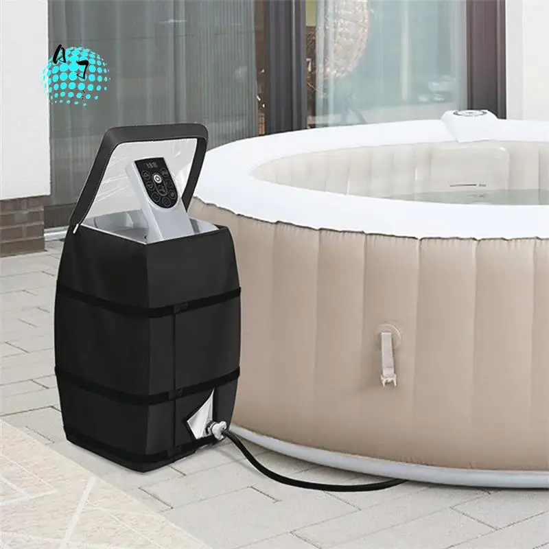 

A07F-Hot Tub Spa Heater Pump Cover With Transparent PVC Top Window, Waterproof Inflatable Hot Tub Pump Cover