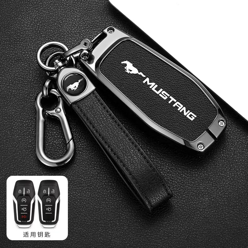Zinc Alloy Smart Remote Key Case Cover 3/4/5 Button For Ford Mustang Edge Explorer Fusion Mondeo Kuka Car Key Shell Uncut Blade