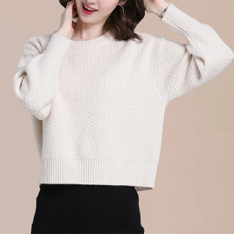 Casual Short Tops Female Fashion Knitwear Woolen Sweater For Women Spring Autumn Pullovers Jumper Loose Style Crop Blouse