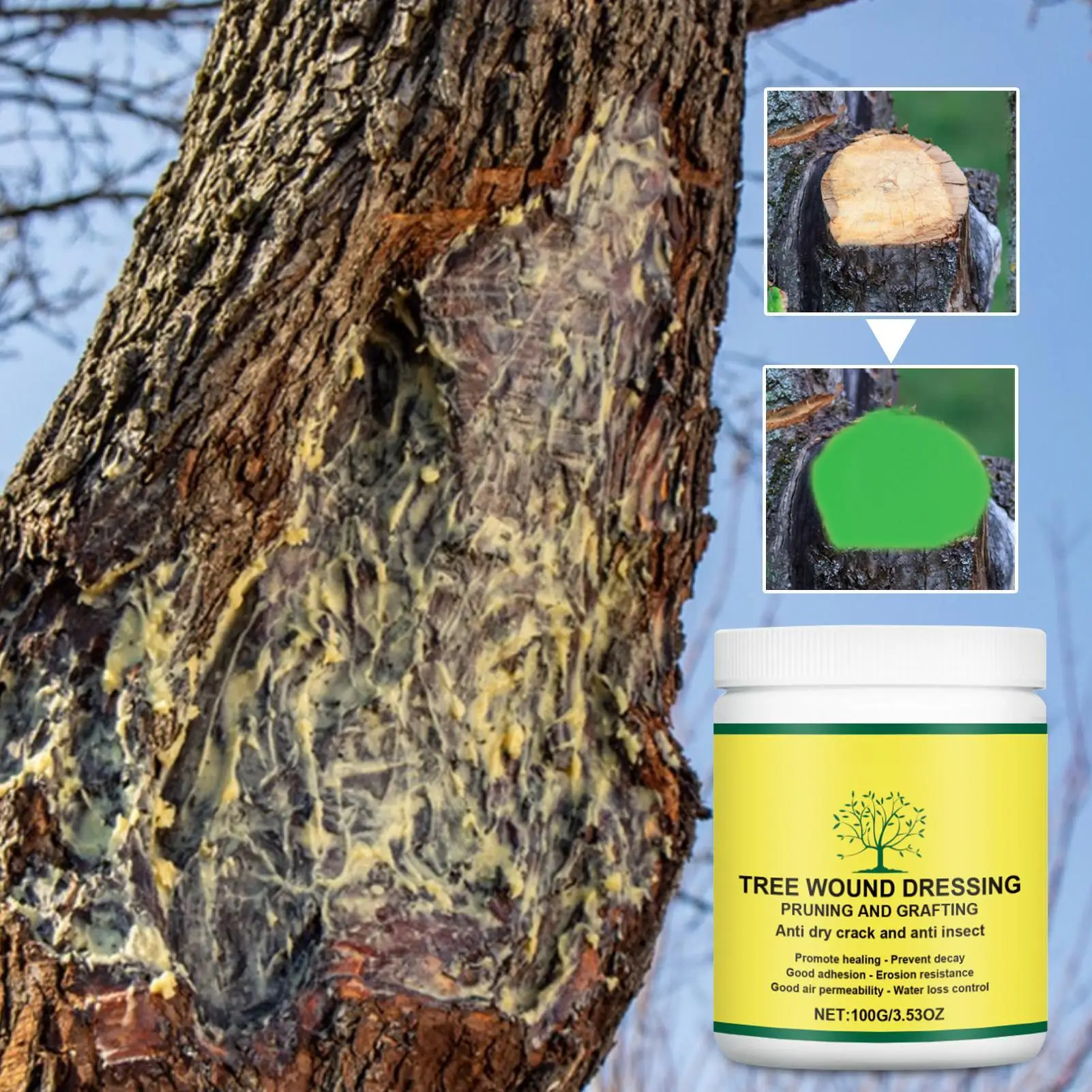 Tree Sealer After Cutting Tree Wound Sealant 100g Grafting Wax Plant Filling Agent for Winter Protection Maintenance Wood Fruit