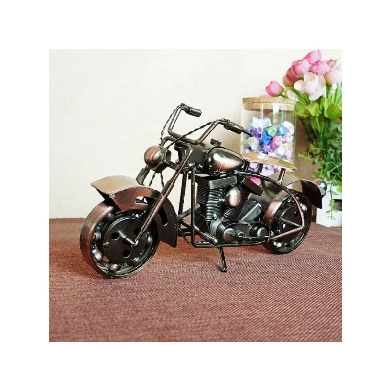 Adornos de decoración Vintage para el hogar, modelo de motocicleta de metal de hierro, artesanías dominantes, regalo de cumpleaños para hombres