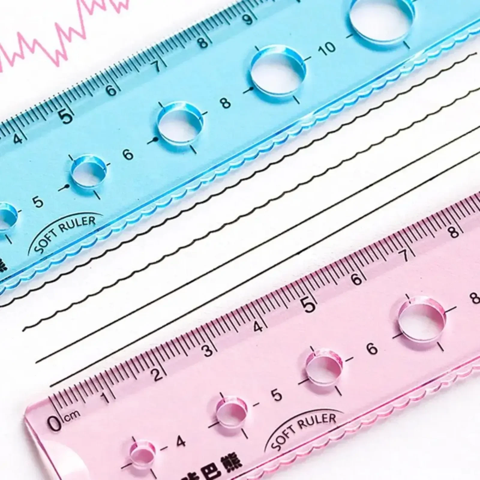 4PCS Flexible Triangle Ruler Soft Transparent 15/20cm Drawing Ruler Geometry Straight Ruler School Office Stationery